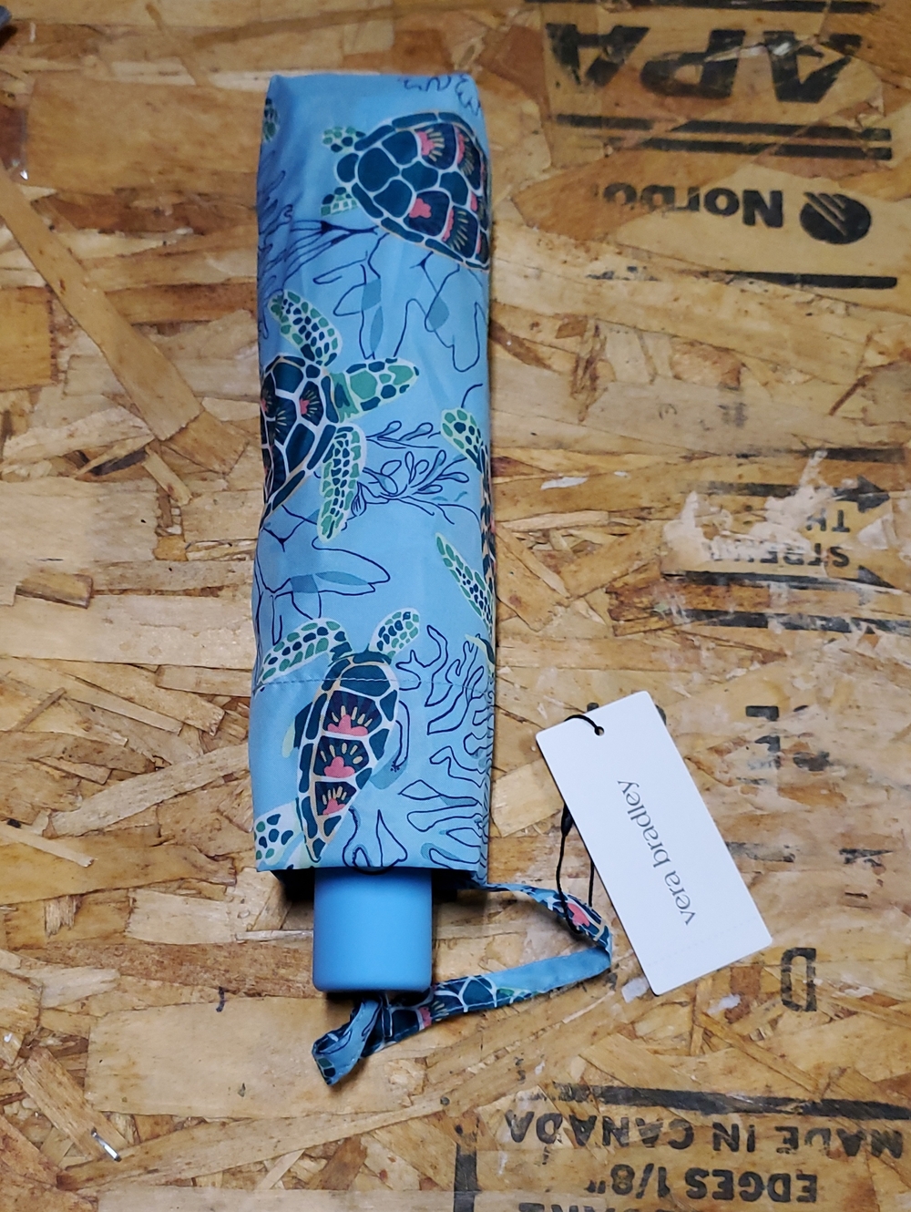 Vera Bradley Light Blue Kids Umbrella with Turtle Pattern NWT